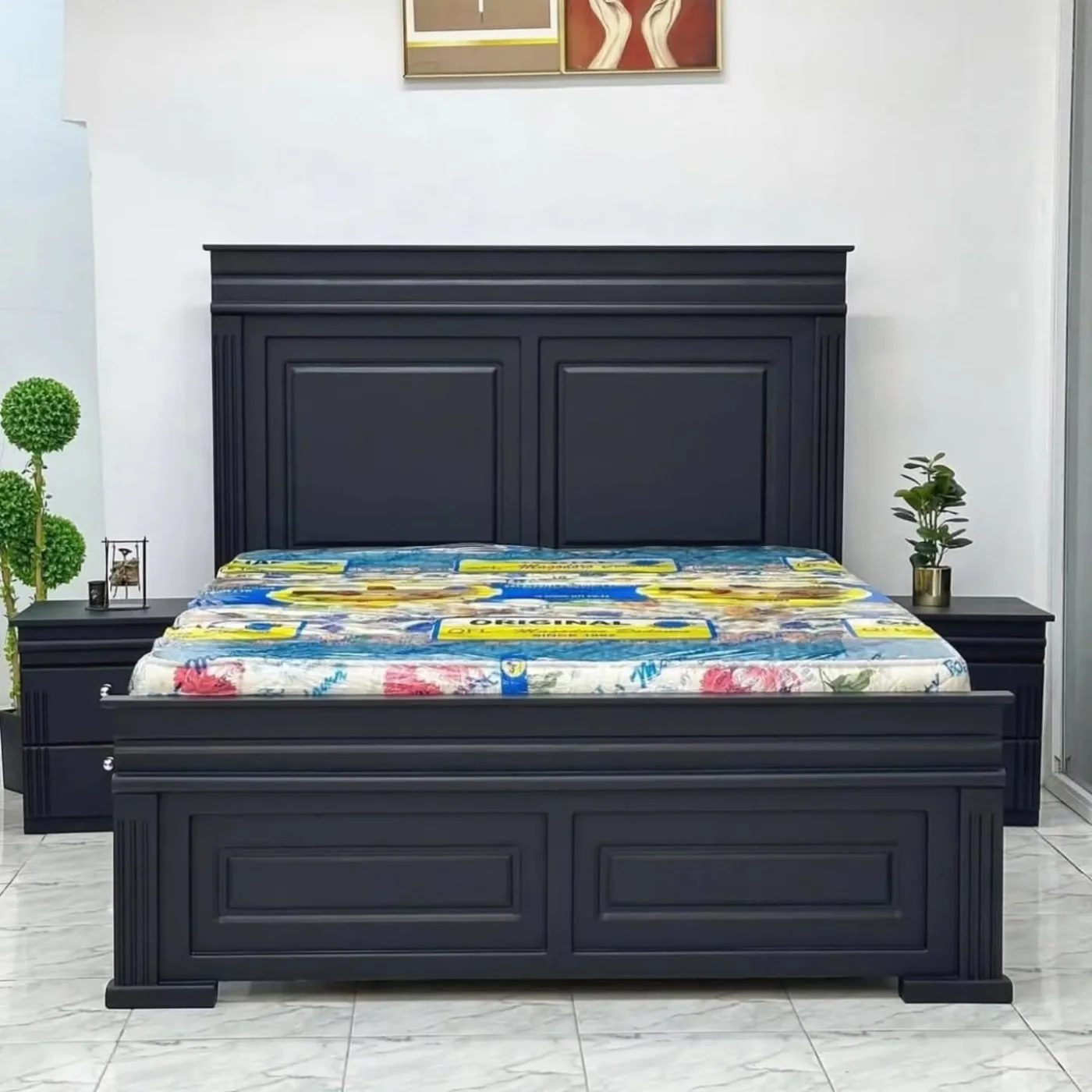 Executive Black Wooden Bed custom-made furniture by Moon Furniture